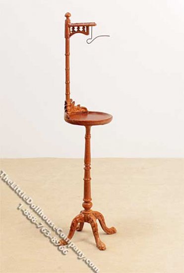 (image for) Miniature Walnut Pedestal Birdcage Stand
