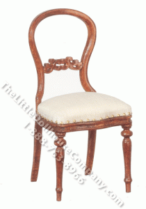 (image for) Miniature Walnut Ballon Back Chair for Dollhouses