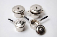 (image for) Miniature 4-Piece Metal Pot Set