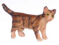 (image for) Miniature Brown Walking Kitten for Dollhouses