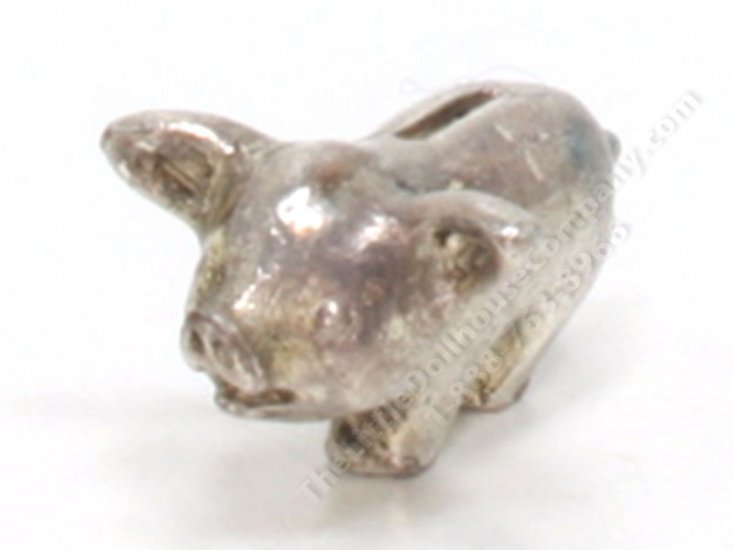 (image for) Miniature Sterling Silver Piggy Bank by Don Henry