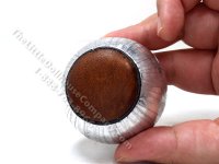 (image for) Miniature Metal Bowl Footstool/Ottoman w/ Leather Seat Pad by PRD Miniatures