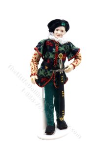 (image for) Miniature Handcrafted Vintage Tudor Nobleman Doll in Green