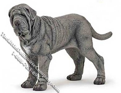 (image for) Dollhouse Scale Model Standing Gray Neapolitan Mastiff
