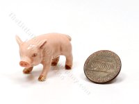 (image for) Miniature Porcelain Pig for Dollhouses