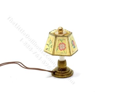 (image for) Miniature 1/2 Scale 12v Table Lamp for Dollhouses - Floral