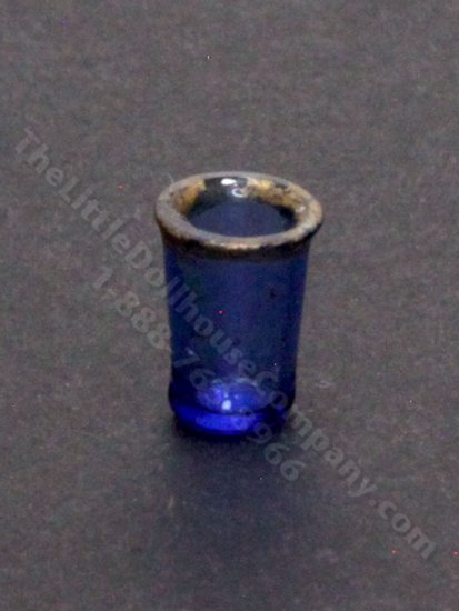 (image for) Miniature Gold-Rimmed Blue Glass