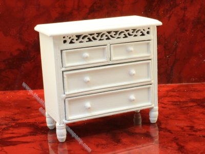 (image for) Miniature White Chest of Drawers with Frieze