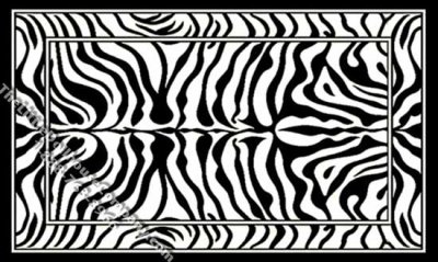 (image for) Dollhouse Scale Model Medium Sized Zebra Pattern Rug