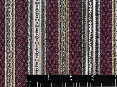 (image for) Hyde Par Pattern Miniature Wallpaper for Dollhouses -Burgundy