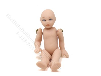 (image for) Miniature Porcelain Baby Doll for Dollhouses