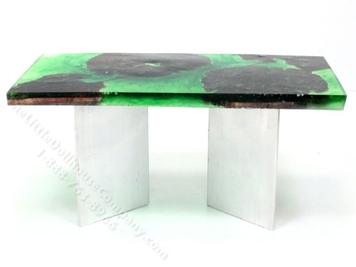 (image for) Miniature Modern Resin and Wood Table for Dollhouses