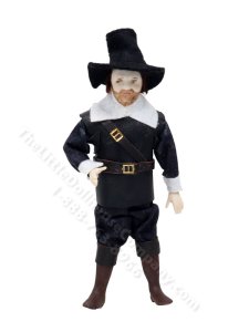 (image for) Miniature Handcrafted Vintage Pilgrim Man Doll