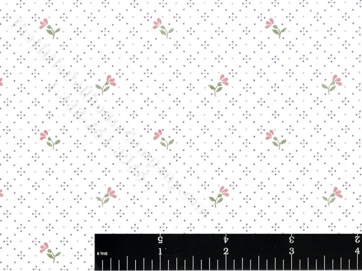 (image for) Bent Flowers and Dots Miniature Wallpaper for Dollhouses
