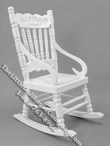 (image for) Miniature White Rocking Chair for Dollhouses