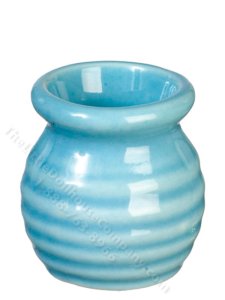 (image for) Miniature Ridged Blue Vase for Dollhouses