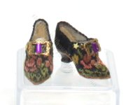 (image for) Embroidered Black Heels with Strap & Buckle by Judith Blondell