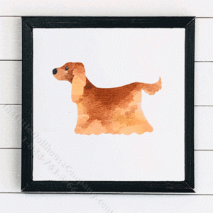 (image for) Miniature Square Painting of Cocker Spaniel Dog