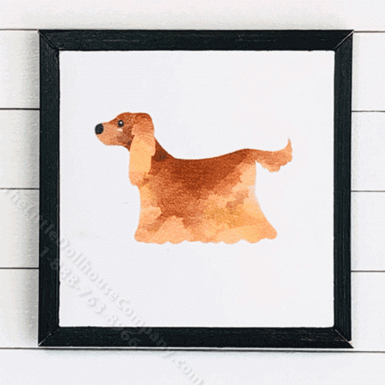 (image for) Miniature Square Painting of Cocker Spaniel Dog