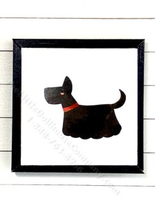 (image for) Miniature Square Painting of Scottish Terrier Dog