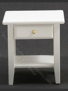 (image for) Miniature White Night Stand for Dollhouses