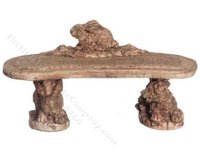 (image for) Miniature Grey Bunny Bench for Dollhouses