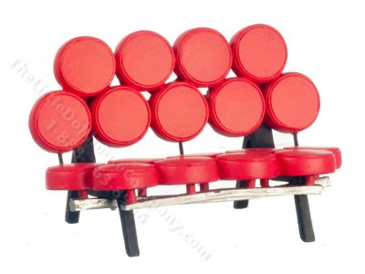 (image for) Miniature Red Marshmallow Sofa for Dollhouses