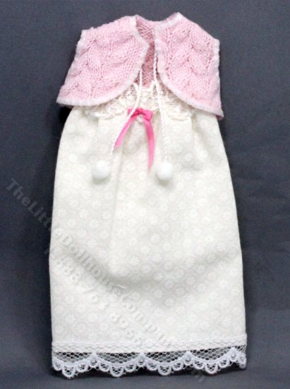 (image for) Miniature Cream Nightgown with Pink Shrug by Judith Blondell
