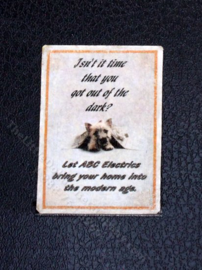 (image for) Miniature "ABC Electronics" Ad Sign for Dollhouses