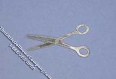 (image for) Miniature Gold Coloured Hairdressing Scissors for Dollhouses