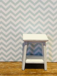 (image for) Dollhouse Scale Model Wallpaper - Soft Teal Chevron - 3pc Set