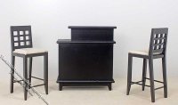 (image for) Miniature 3 Piece Black Bar Set for Dollhouses