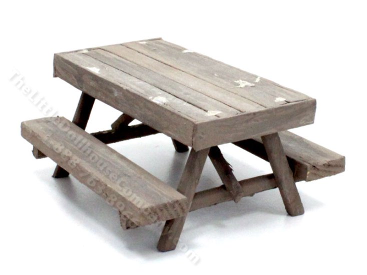 Miniature Outdoor Picnic Table for Dollhouses [MJD 1617] The Little