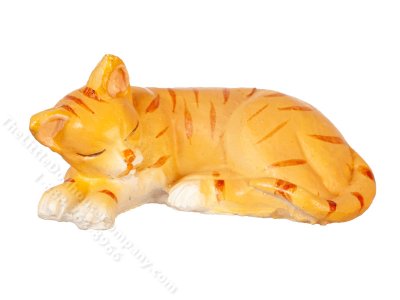(image for) Miniature Sleeping Orange Cat for Dollhouses