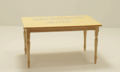 (image for) Miniature Oak Kitchen Table for Dollhouses