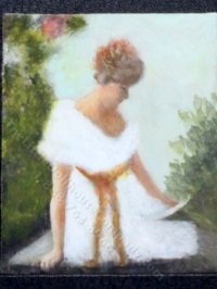 (image for) Miniature Portrait of a Woman Reading by Larry Morganti