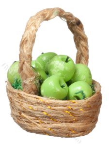 (image for) Miniature Basket of Apples for Dollhouses