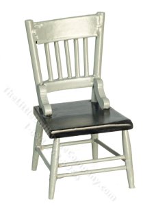 (image for) Miniature Grey and Black Kitchen Chair for Dollhouses