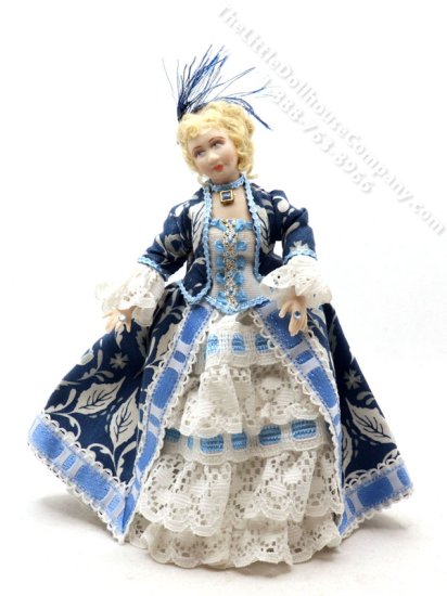 (image for) Miniature Handcrafted Vintage Rococo Lady in Blue