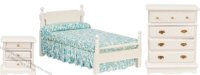 (image for) Miniature White Bedroom Set For Dollhouses