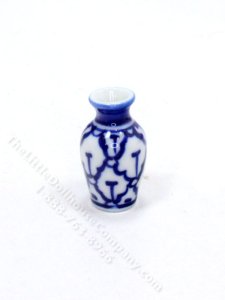 (image for) Miniature Blue and White Vase for Dollhouses