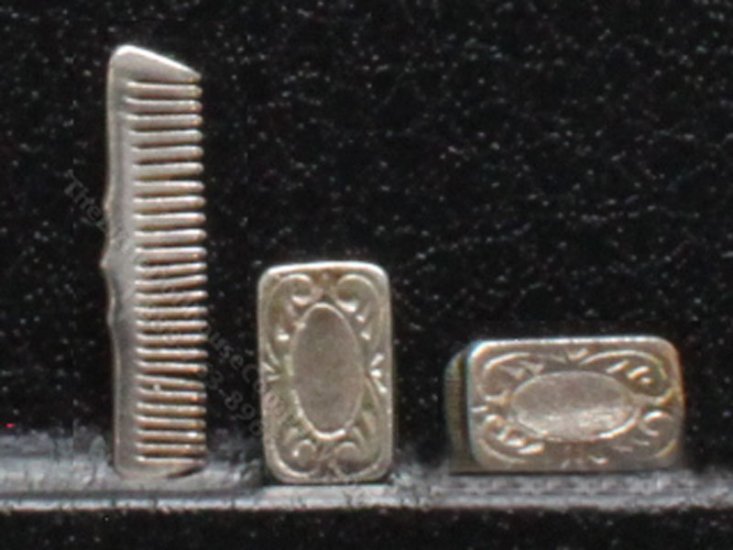 (image for) Miniature Sterling Silver Gentleman's Dresser Set by Don Henry