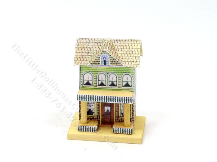(image for) 1/144th Scale Miniature Bliss House Replica, Green and Yellow