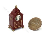 (image for) Miniature Victorian Style Bracket/Mantel Clock - Burgundy