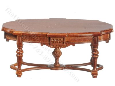 (image for) Miniature Victorian Walnut Coffee Table for Dollhouses