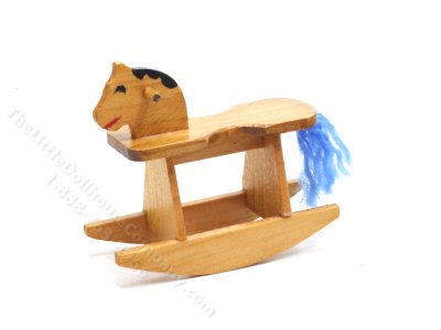 (image for) Miniature Wooden Rocking Horse for Dollhouses