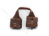 (image for) Handmade Miniature Saddle Bags for Dollhouses - Brown