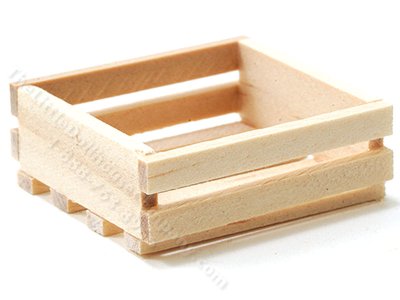 (image for) Miniature 8-Slat Wood Crate for Dollhouses