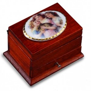 (image for) Miniature Sewing Box with Porcelain Lid