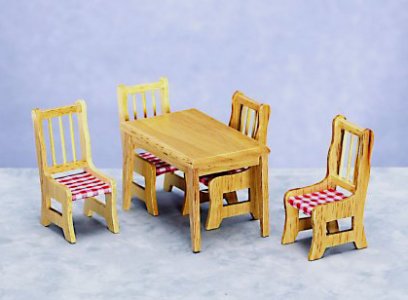 (image for) Dollhouse Miniature Kitchen Table and Chairs